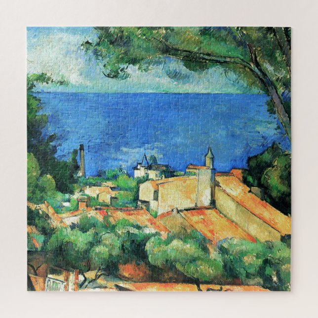 L'Estaque mit Roten Roofs von Paul Cezanne Puzzle (Vertikal)