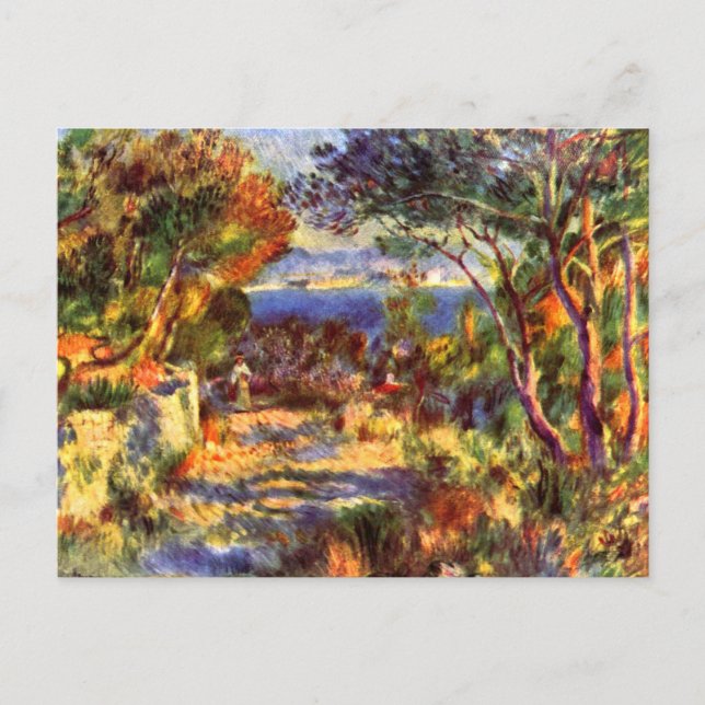 L'Estaque von Pierre Renoir, Vintager Impressionis Postkarte (Vorderseite)