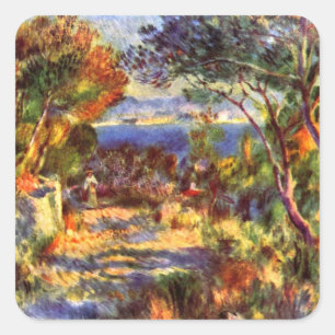 L'Estaque von Pierre Renoir, Vintager Impressionis Quadratischer Aufkleber