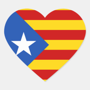 ""L'Estelada Blava" - Katalanische Unabhängigkeits Herz-Aufkleber