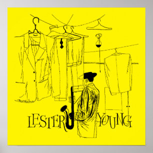 Lester Young Vintag Illustration Poster