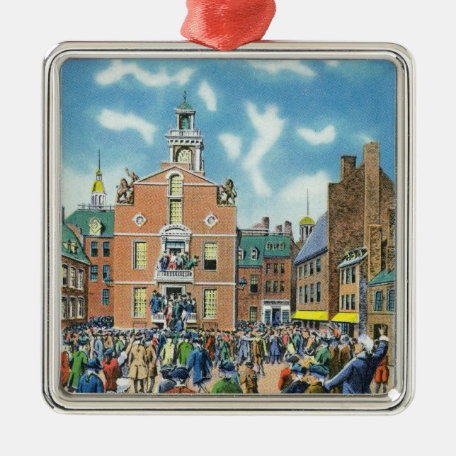 Lesung der Unabhängigkeitserklärung Ornament Aus Metall (Vorne)