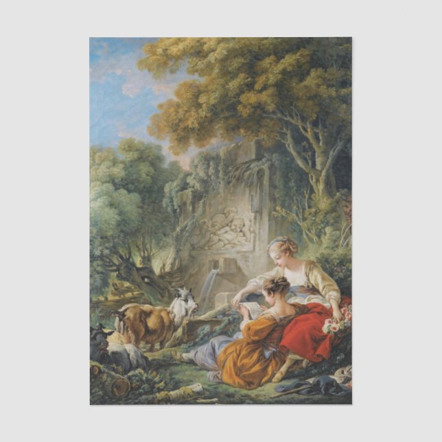 Lesung des Briefes von Francis Boucher Seidenpapier (Vorderseite)