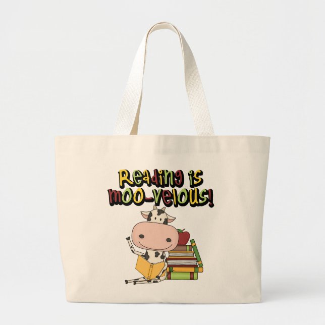 Lesung ist MOO-velous Jumbo Stoffbeutel (Vorne)