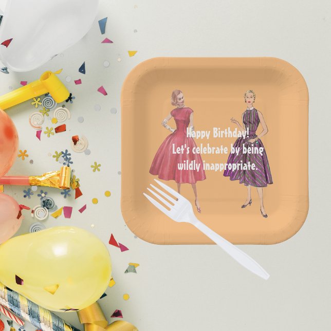 Let Be Ineigenate Funny Retro Birthday Square Pappteller (Von Creator hochgeladen)