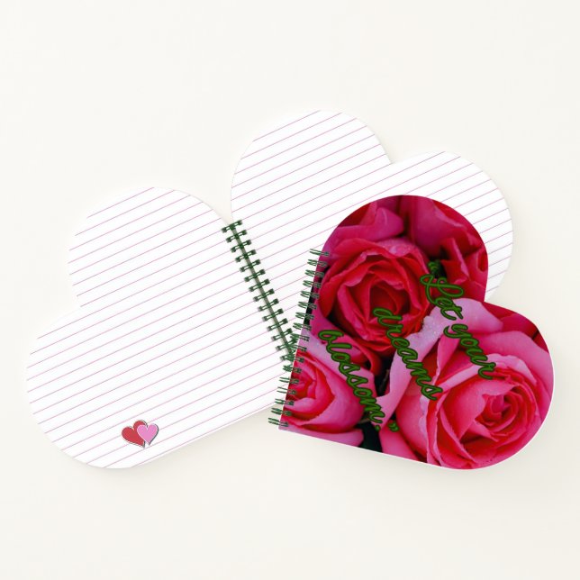 “Let Dreams Blossom” Heart Notebook Notizbuch (Innenseite)