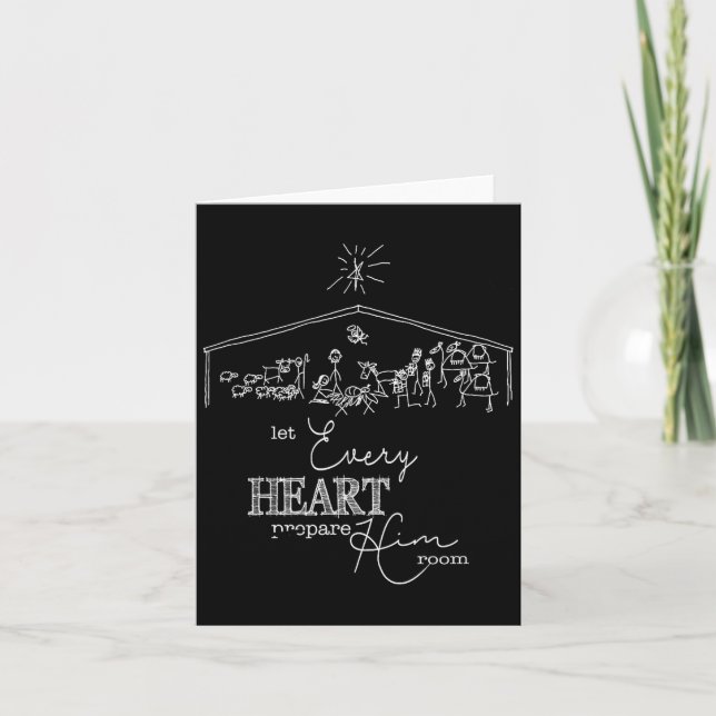 Let Every Heart Prepare Him Room Christmas Nativit Karte (Vorderseite)