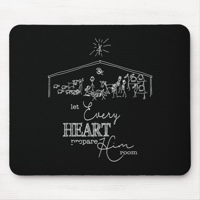 Let Every Heart Prepare Him Room Christmas Nativit Mousepad (Vorne)