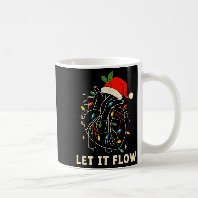 Let It Flow Funny Anatomical Heart Christmas, Medi Kaffeetasse (Rechts)