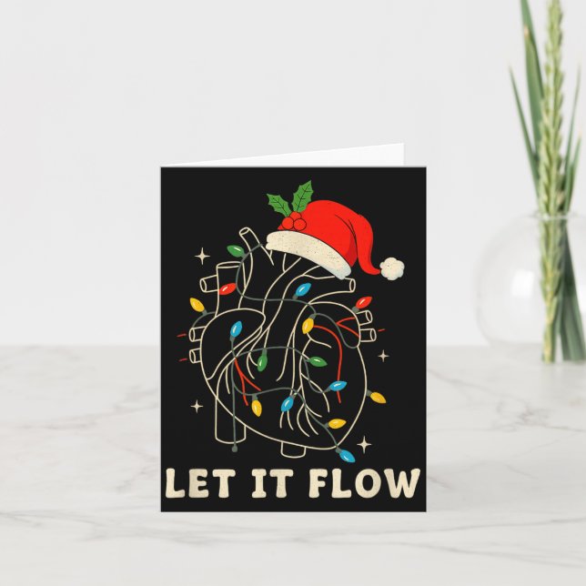 Let It Flow Funny Anatomical Heart Christmas, Medi Karte (Vorderseite)