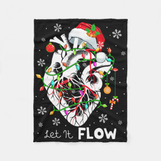 Let It Flowing Xmas Anatomy Santa Heart Part Cardi Fleecedecke