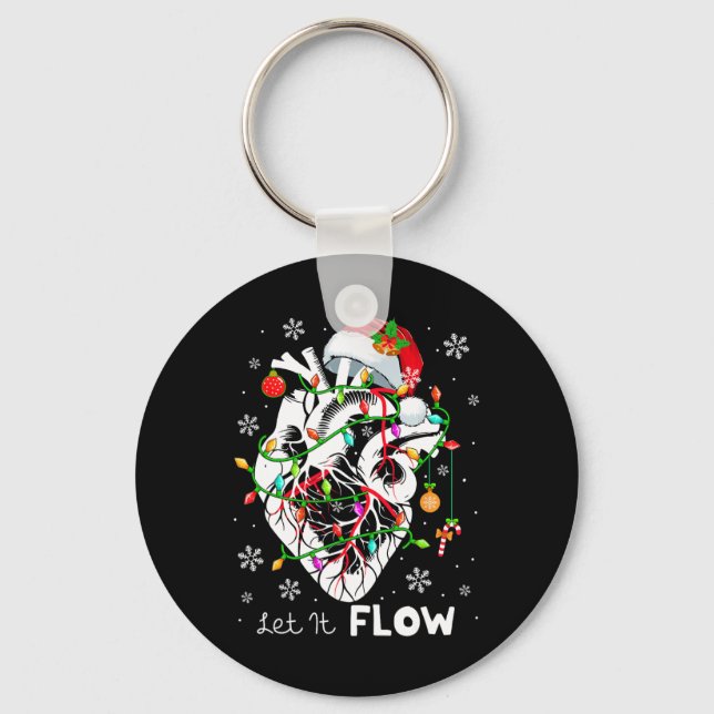 Let It Flowing Xmas Anatomy Santa Heart Part Cardi Schlüsselanhänger (Vorderseite)