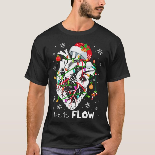 Let It Flowing Xmas Anatomy Santa Heart Part Cardi T-Shirt (Vorderseite)