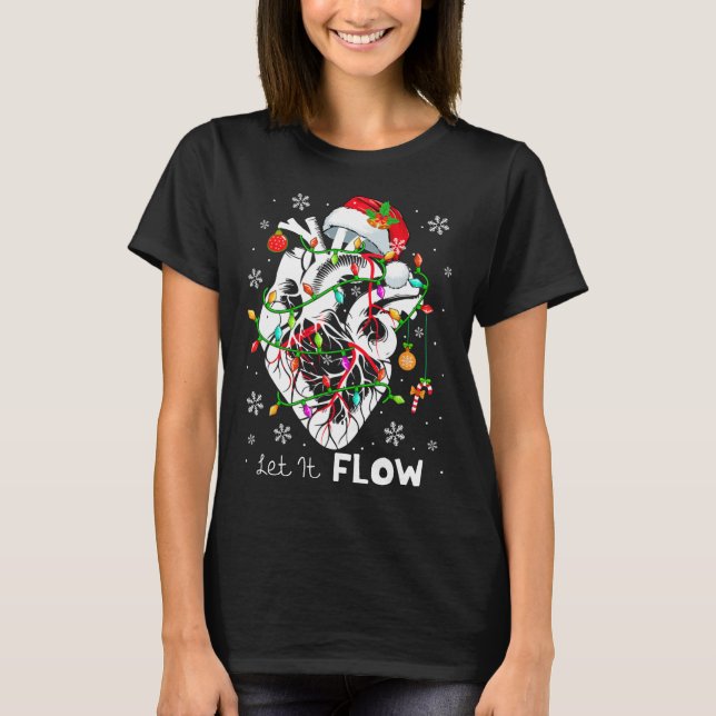 Let It Flowing Xmas Anatomy Santa Heart Part Cardi T-Shirt (Vorderseite)