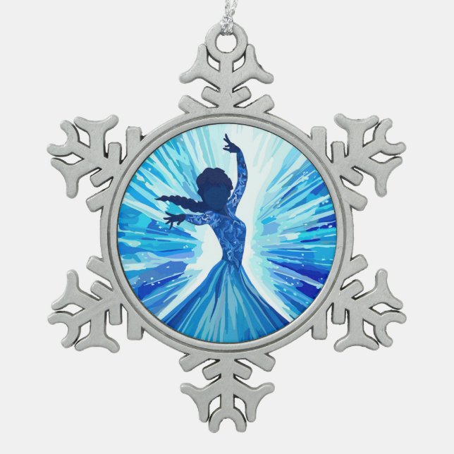 Let It Go Schneeflocken Zinn-Ornament (Vorderseite)