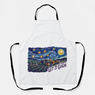 "Let It Gogh" mit Gogh-Malerei lustiger Wortwitz K Schürze