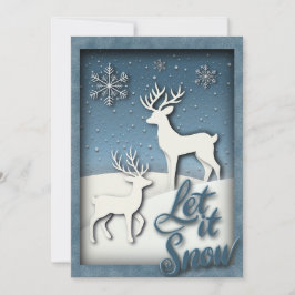 Let it Snow 3d Weihnachtskarte - Rentier Feiertagskarte