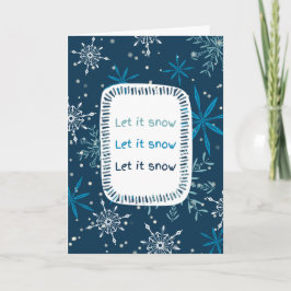 "Let it Snow" Blue Snowflake Non Photo Feiertagskarte