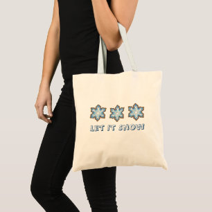Let It Snow Blue Snowflake Winter Christmas Cookie Tragetasche