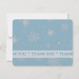 Let it Snow Blue Thank You Card Karte