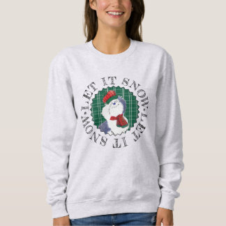 Let It Snow Cute Cozy Sheepdog Winter Women Sweatshirt