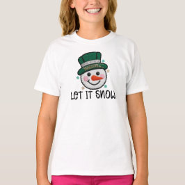 Let It Snow, Faux Crochet Snowman T-Shirt