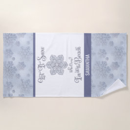 Let it Snow–Funny Christmas Beach Silver Strandtuch
