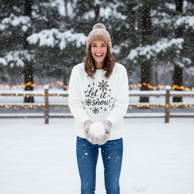 "Let It Snow" Gemütlicher Winter-Schneeflocke Sweatshirt (Von Creator hochgeladen)