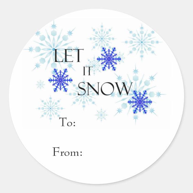 "Let it Snow"-Geschenketiketten Runder Aufkleber (Vorderseite)
