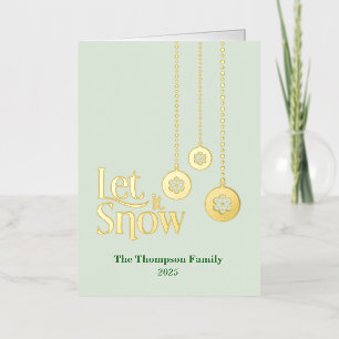 "Let it Snow" Hellgrüne geflochtene Foil Holiday C