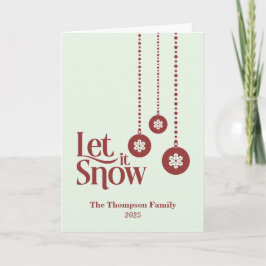 "Let it Snow" Light Green Christmas Karte