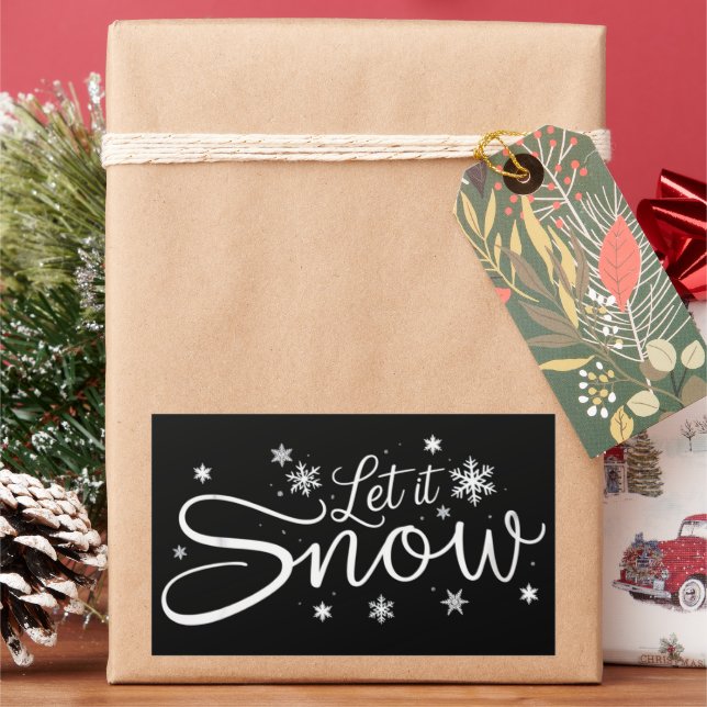 Let It Snow Lover Snowflake Holiday Merry Xmas  Rechteckiger Aufkleber (Feiertag)