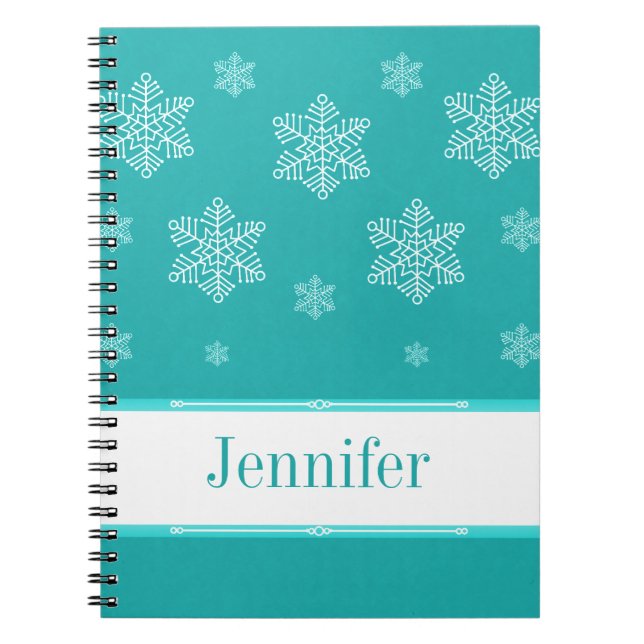 Let it Snow Notebook, Aqua Notizblock (Vorderseite)