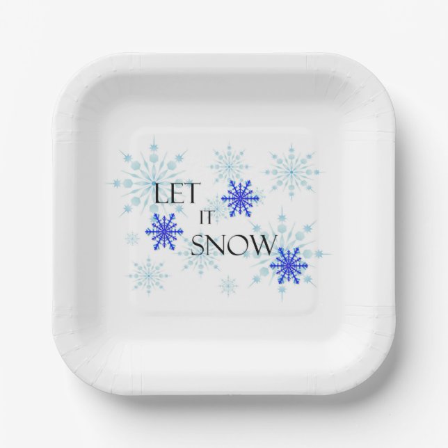 "Let it Snow" Papierplatte Party Pappteller (Vorderseite)