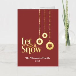 "Let it Snow" Red Foll Foil Holiday Card