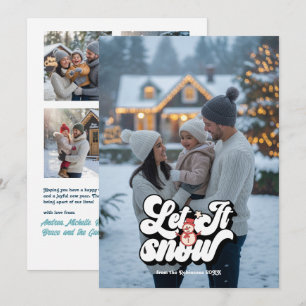 "Let it Snow" Retro Weihnachtsfoto Collage Feiertagskarte