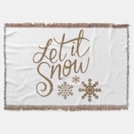 Let It Snow Sherpa Throw Blanket Decke