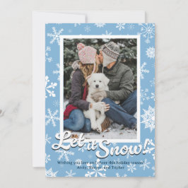 Let it Snow Snowflake Holiday Card with Photo Feiertagskarte