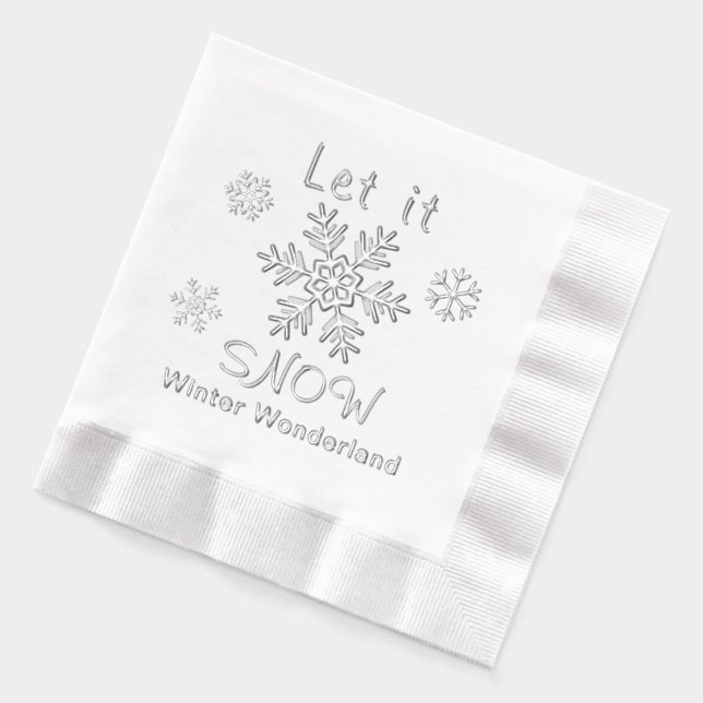 Let it Snow Snowflakes Winter Wonderland Servietten Mit Folie (Links)