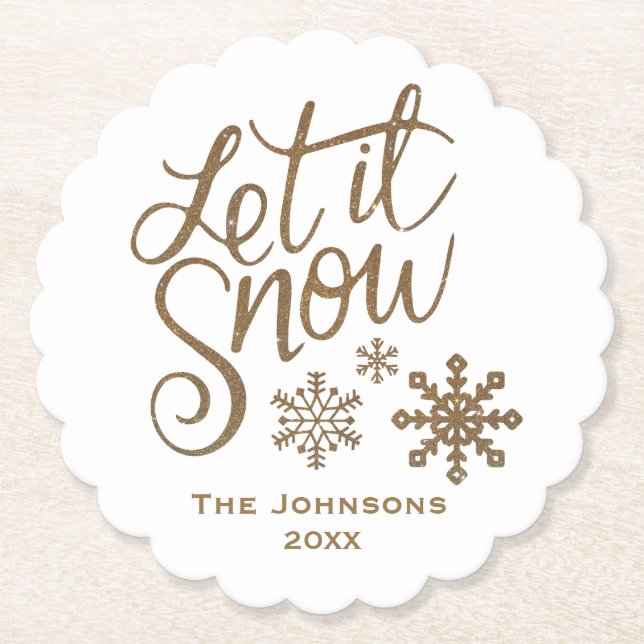 "Let it Snow" Weihnachts-Party Paper Untersetzer (Vorderseite)