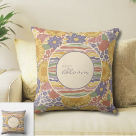 Let Joy Bloom Reversible Floral Throw Pillow  Kissen