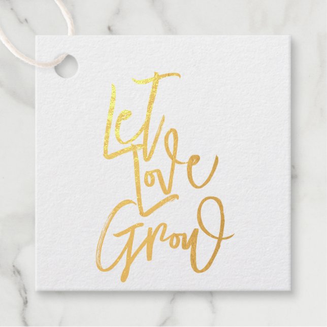 Let Love Grow Foil Gift Tag  (Vorderseite)