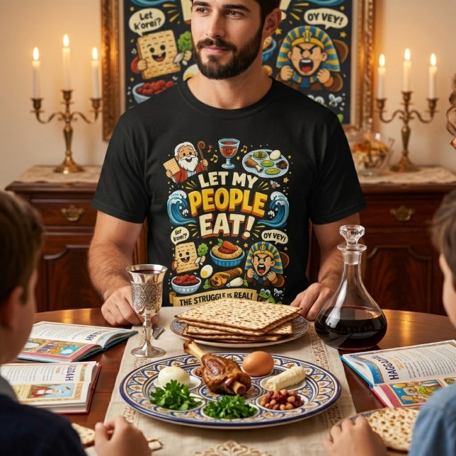Let My People Eat Funny Passover Seder Graphic T-Shirt (Von Creator hochgeladen)