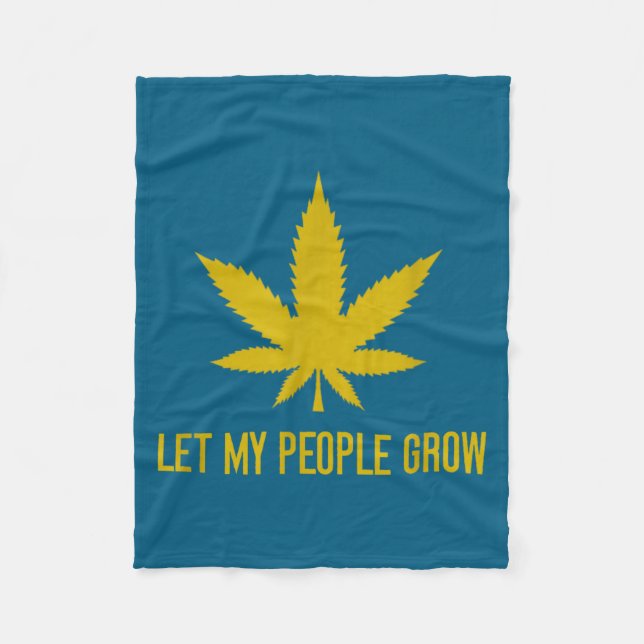 Let My People Grow Weed Plant Manager  Fleecedecke (Vorderseite)