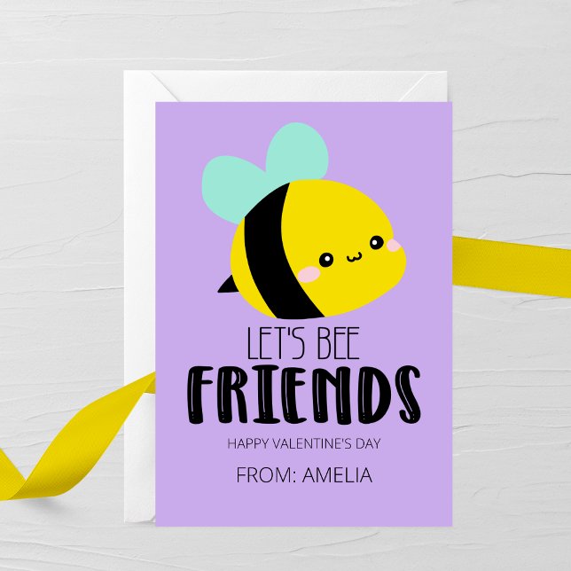 Let’s Bee Friends Kids Valentine Card Mitteilungskarte (Von Creator hochgeladen)