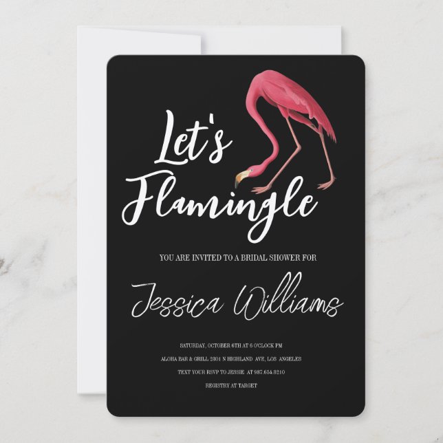 Let’s Flamingle! Tropical Bridal Shower Bash Einladung (Vorderseite)