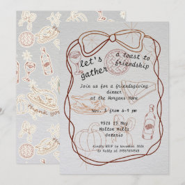 "Let’s Gather" Hand-Drawn Friendsgiving Einladung