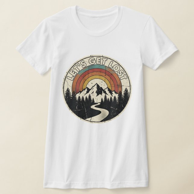 Let’s Get Lost Retro Mountain Adventure Outdoor T-Shirt (Ablage )