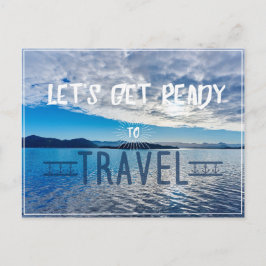 Let’s get read to travel Typography Postcard Postkarte
