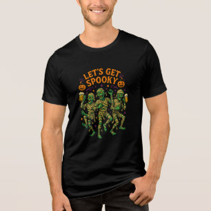 Let’s Get Spooky Dancing Mummies Art Tri-Blend Shirt